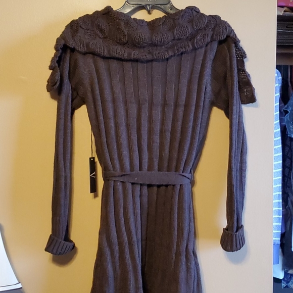 NWT Vertigo Wool Blend Long Cardigan Sweater - Picture 5 of 11